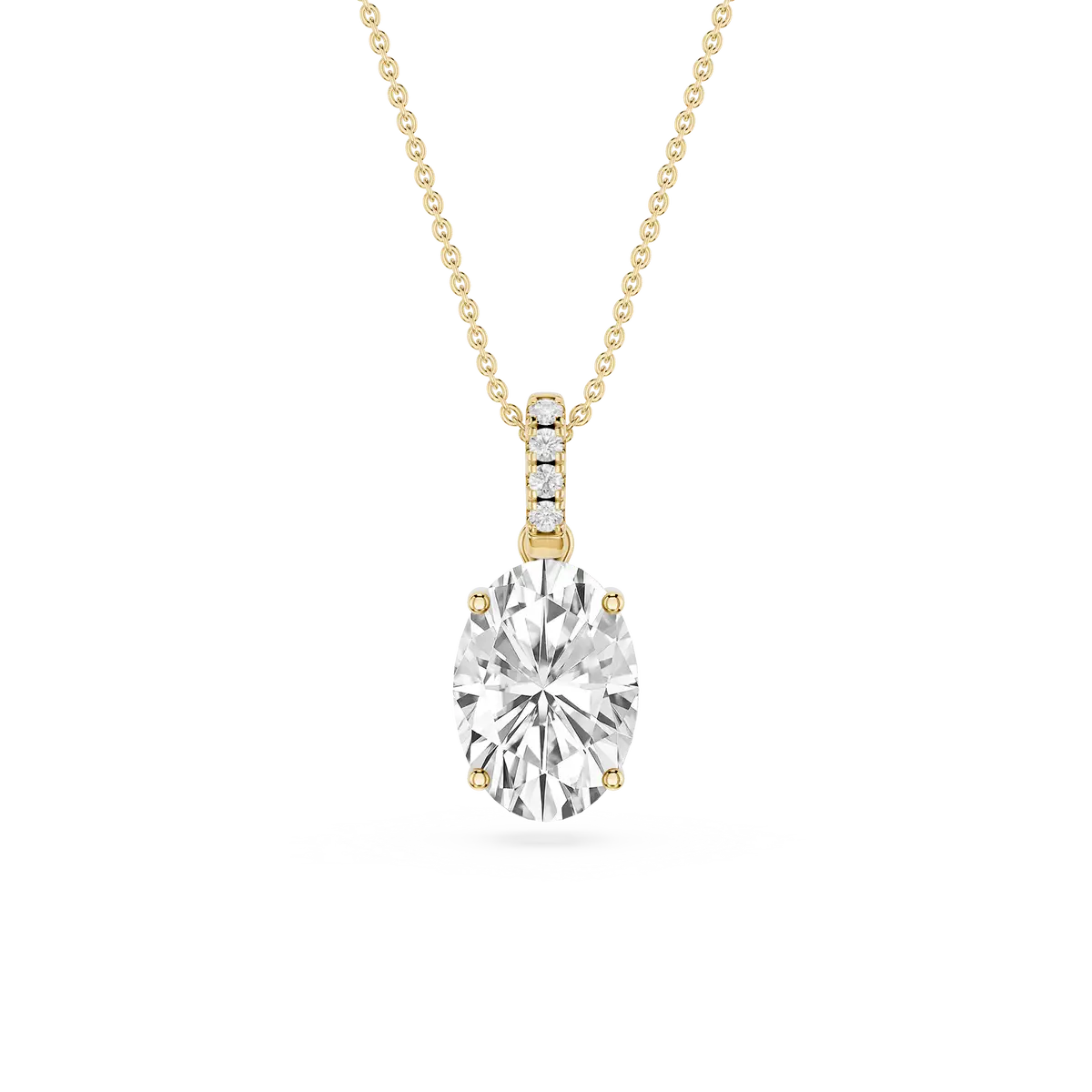 2 Carat Oval Lab Grown Diamond Hidden Halo Pendant
