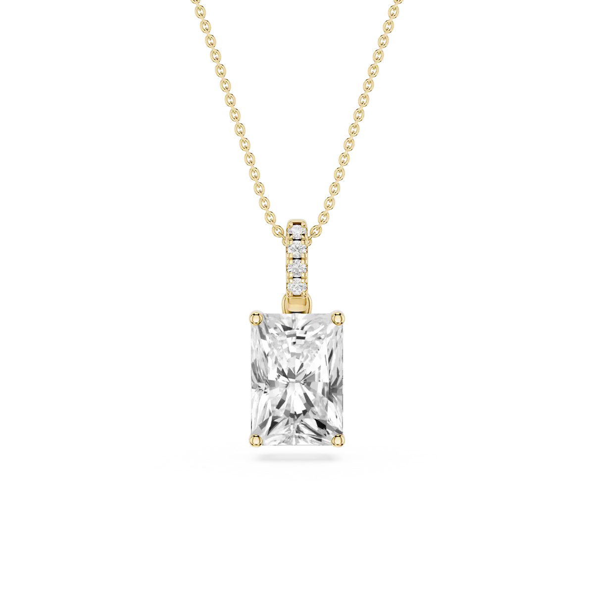 2 Carat Radiant Lab Grown Diamond Hidden Halo Pendant