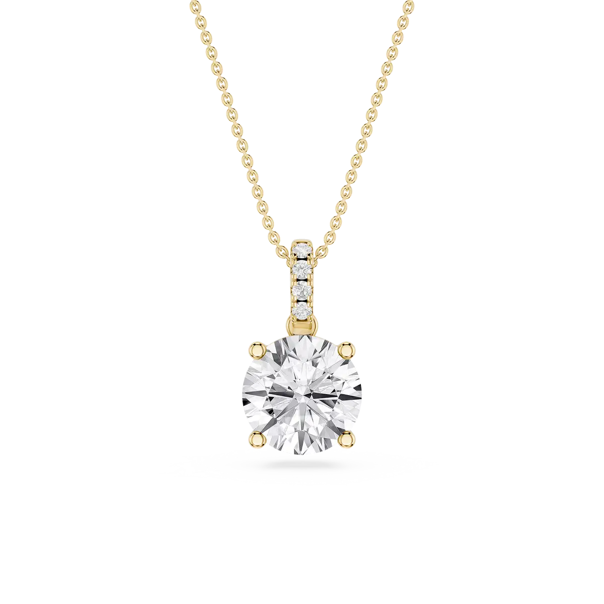 2 Carat Round Lab Grown Diamond Hidden Halo Pendant