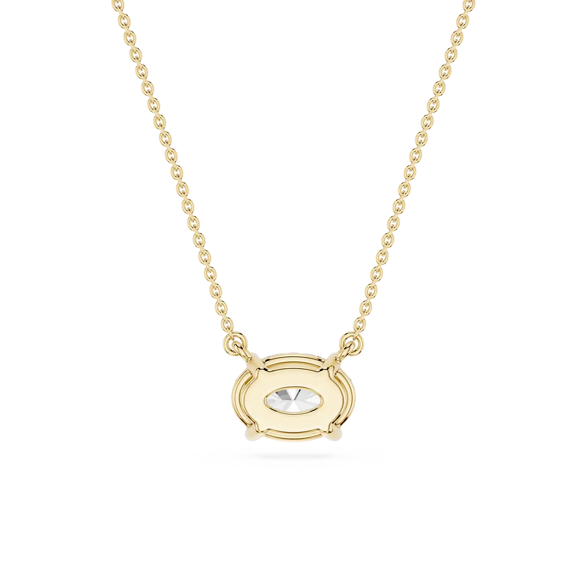 1 Carat Oval Lab Grown Diamond 4 Prong East Wast Solitaire Pendant