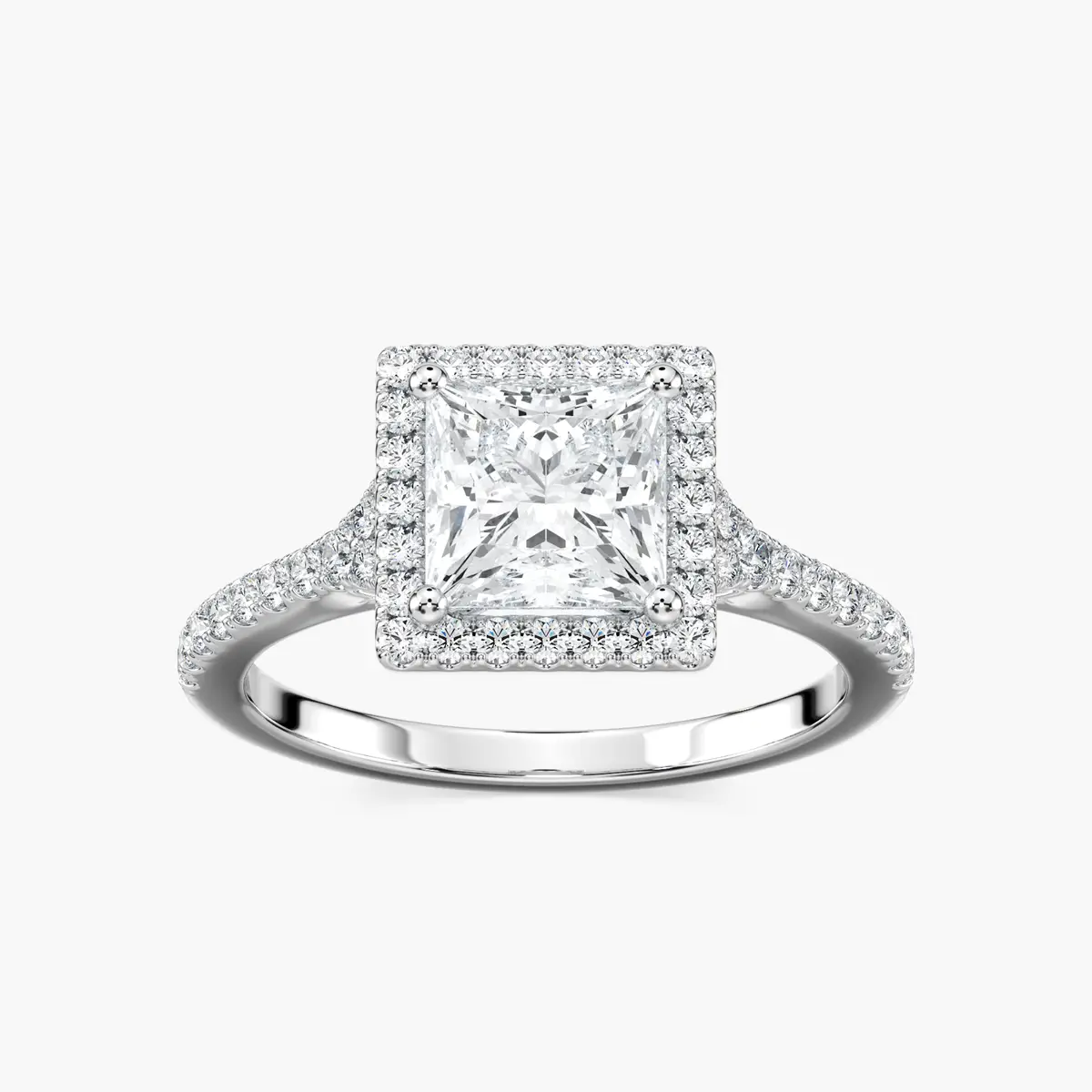 1.50 Carat Princess Diamond Charlotte Halo Ring