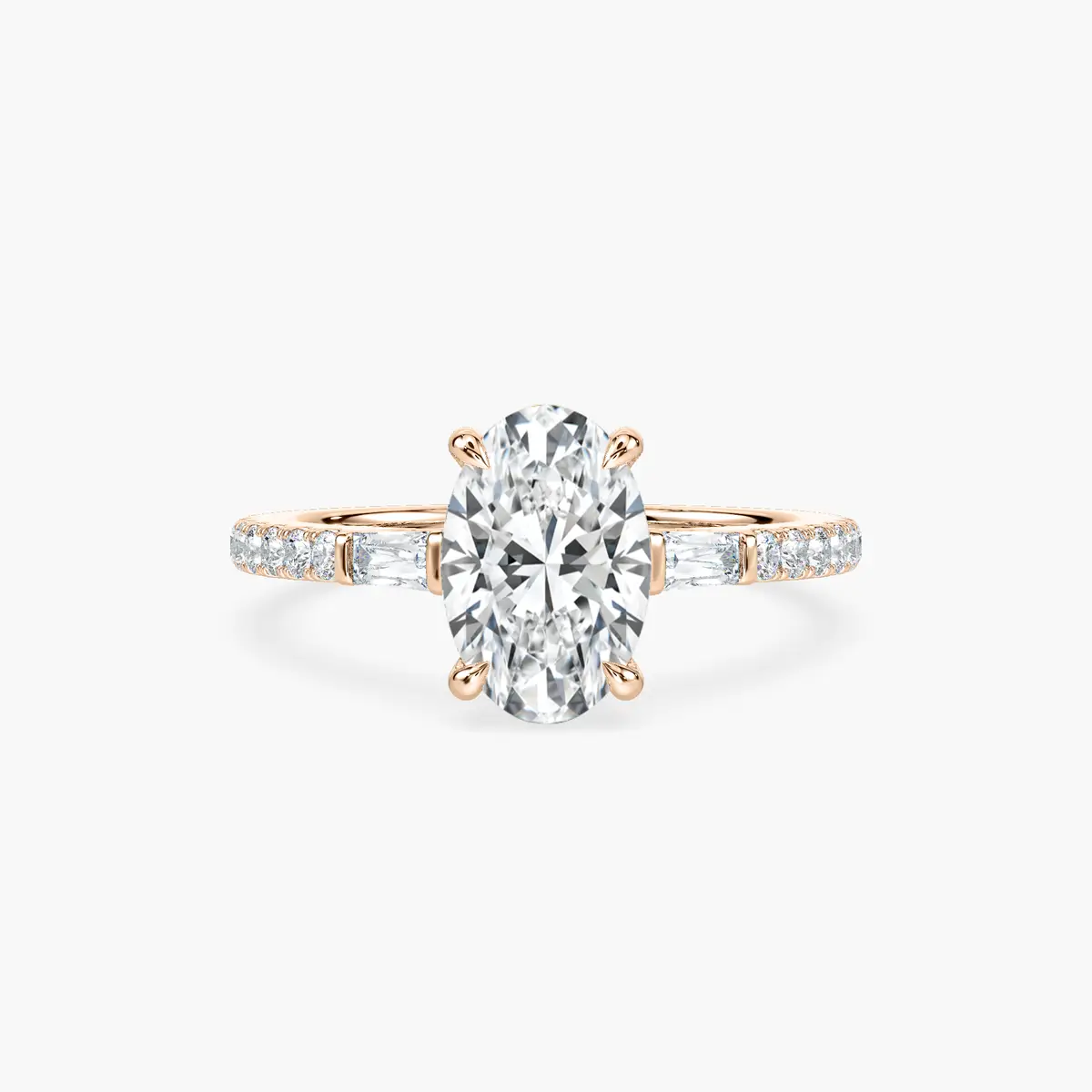 2 Carat Oval Side Stone Sangria Ring