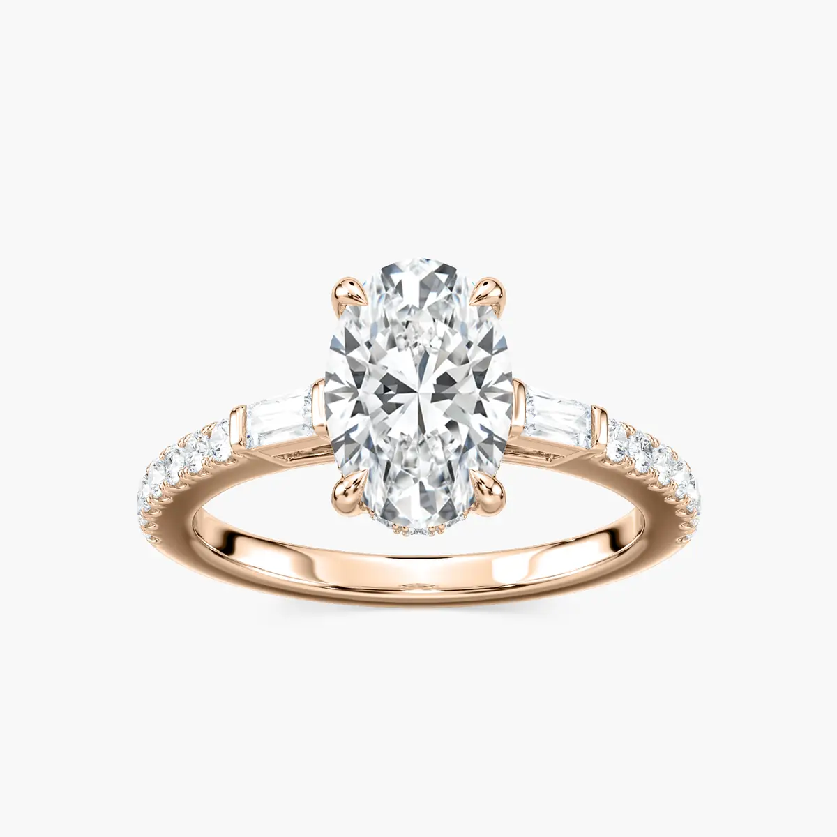 2 Carat Oval Side Stone Sangria Ring