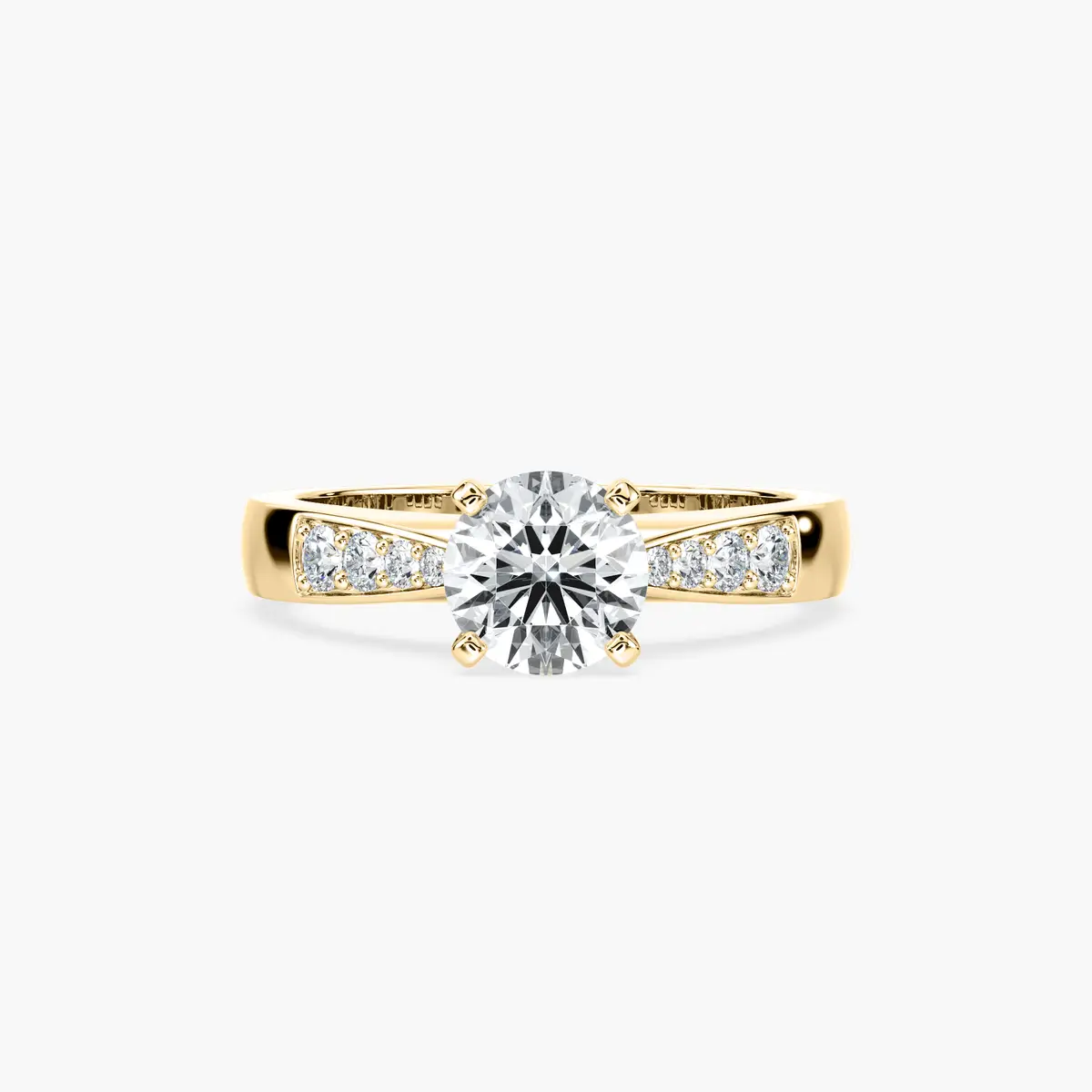 1 Carat Round Side Stone Helen  Ring