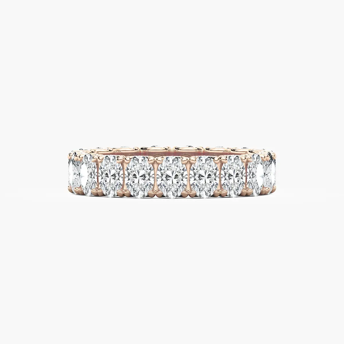 4 Carat Rose Gold Oval Diamond Full Eternity Band