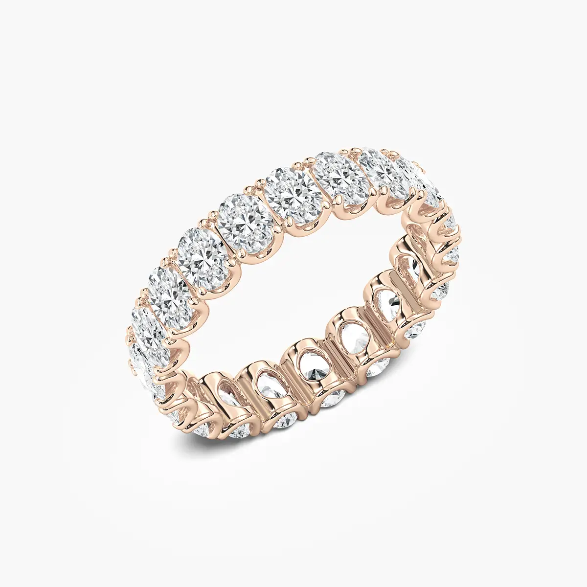 4 Carat Rose Gold Oval Diamond Full Eternity Band