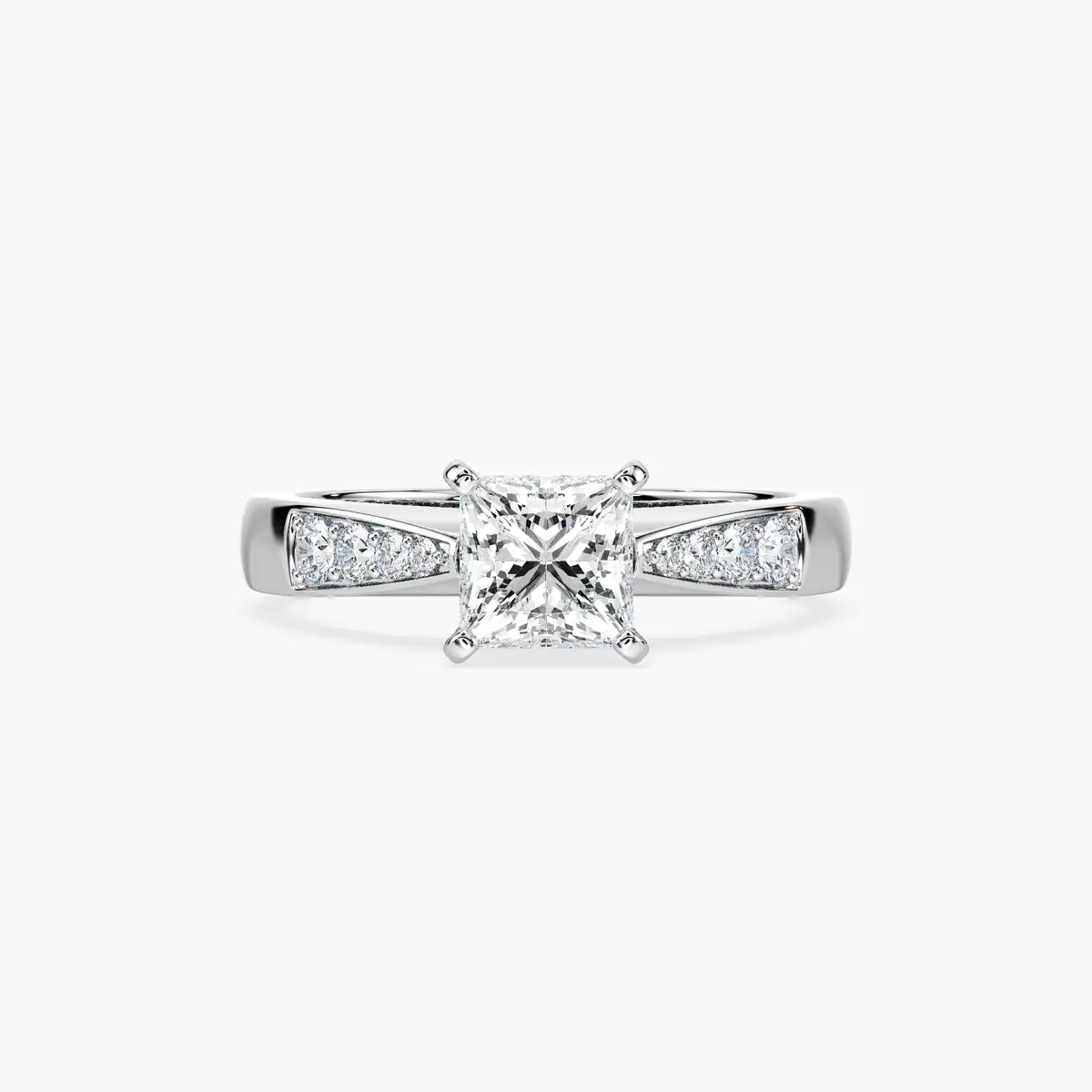 1 Carat Princess Side Stone Helen Ring