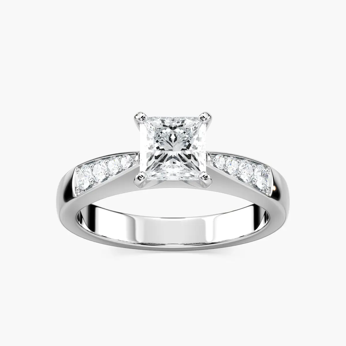 1 Carat Princess Side Stone Helen Ring