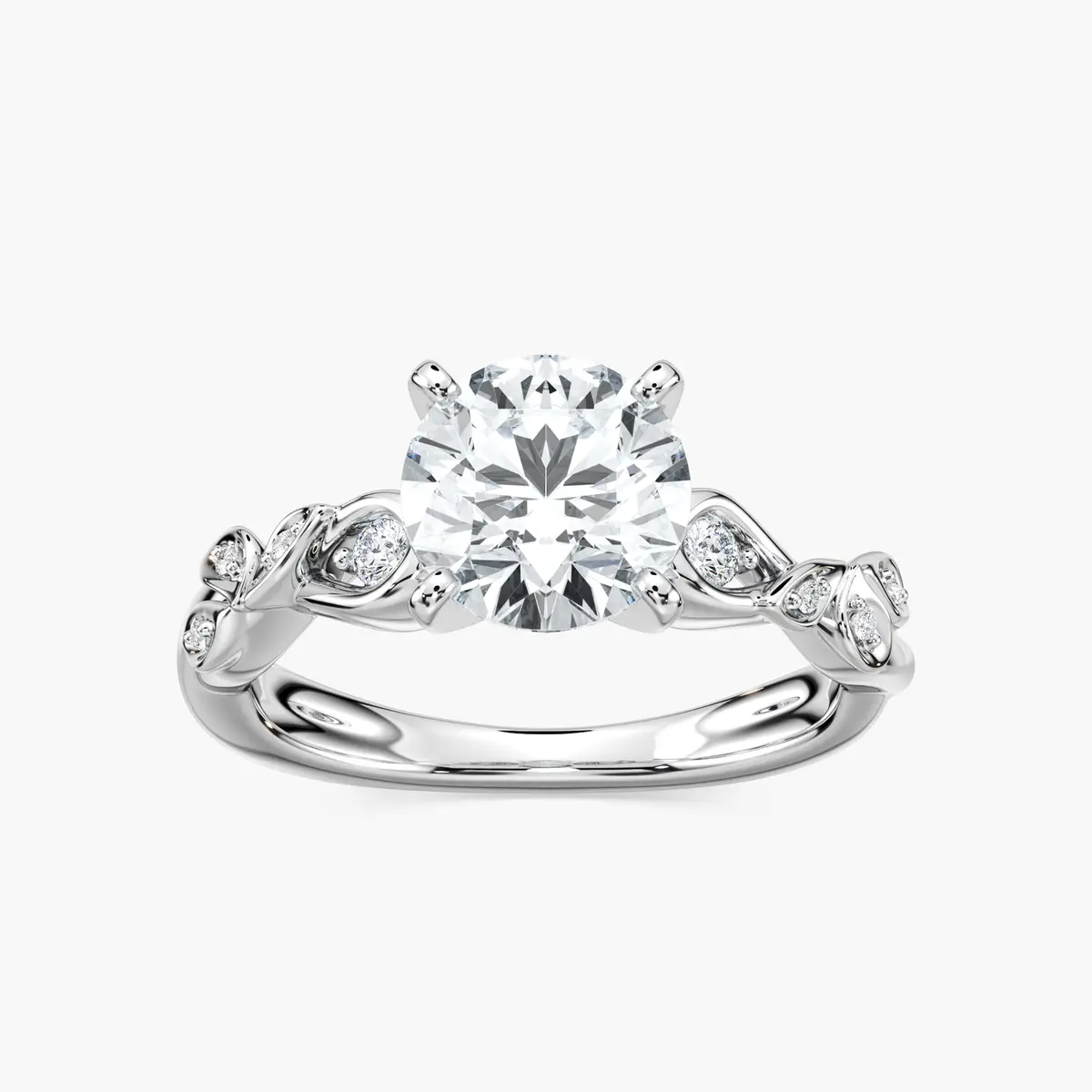 2 Carat Round Side Stone Eden Ring