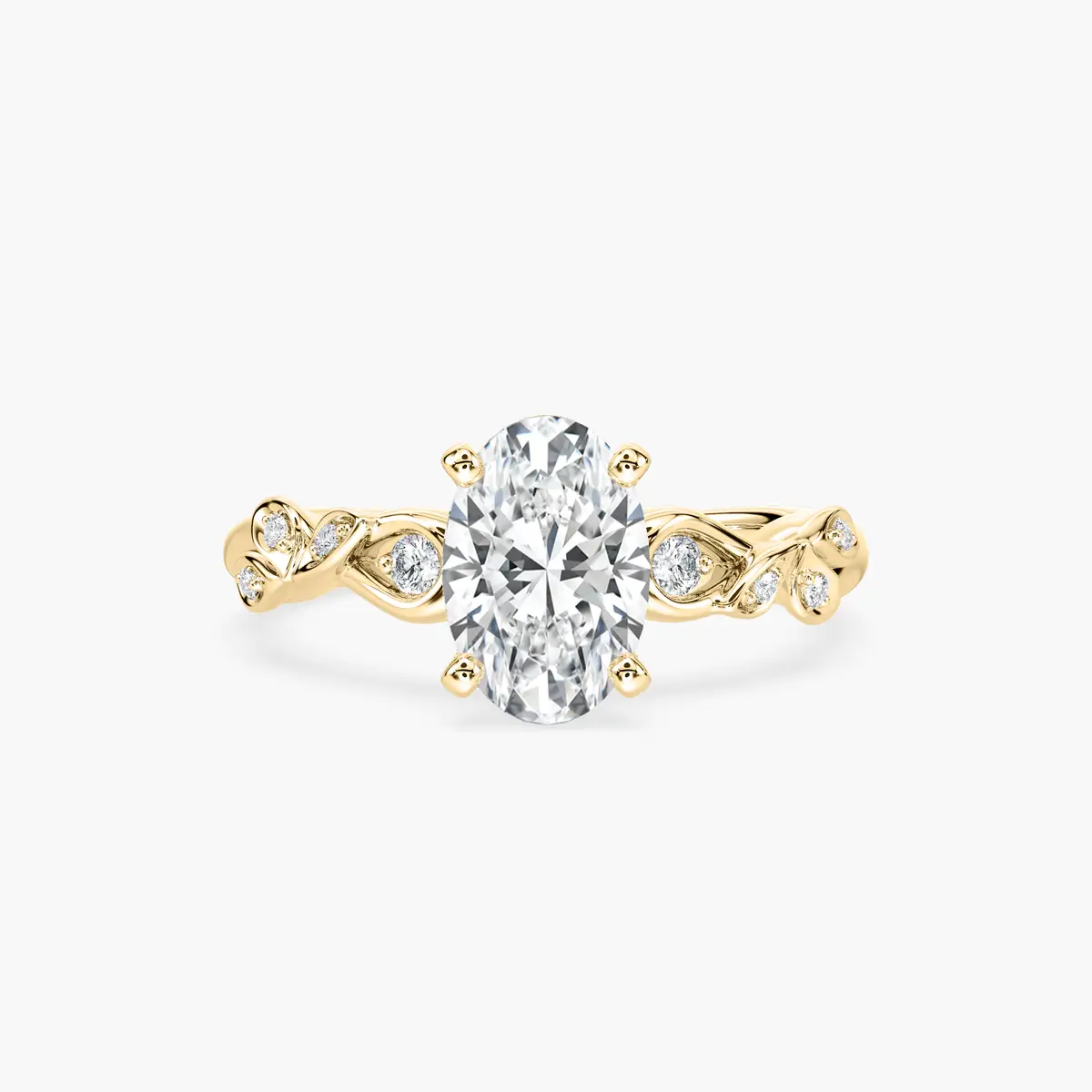 Oval Shape 2 Carat Diamond Twisted Ring For Engagement