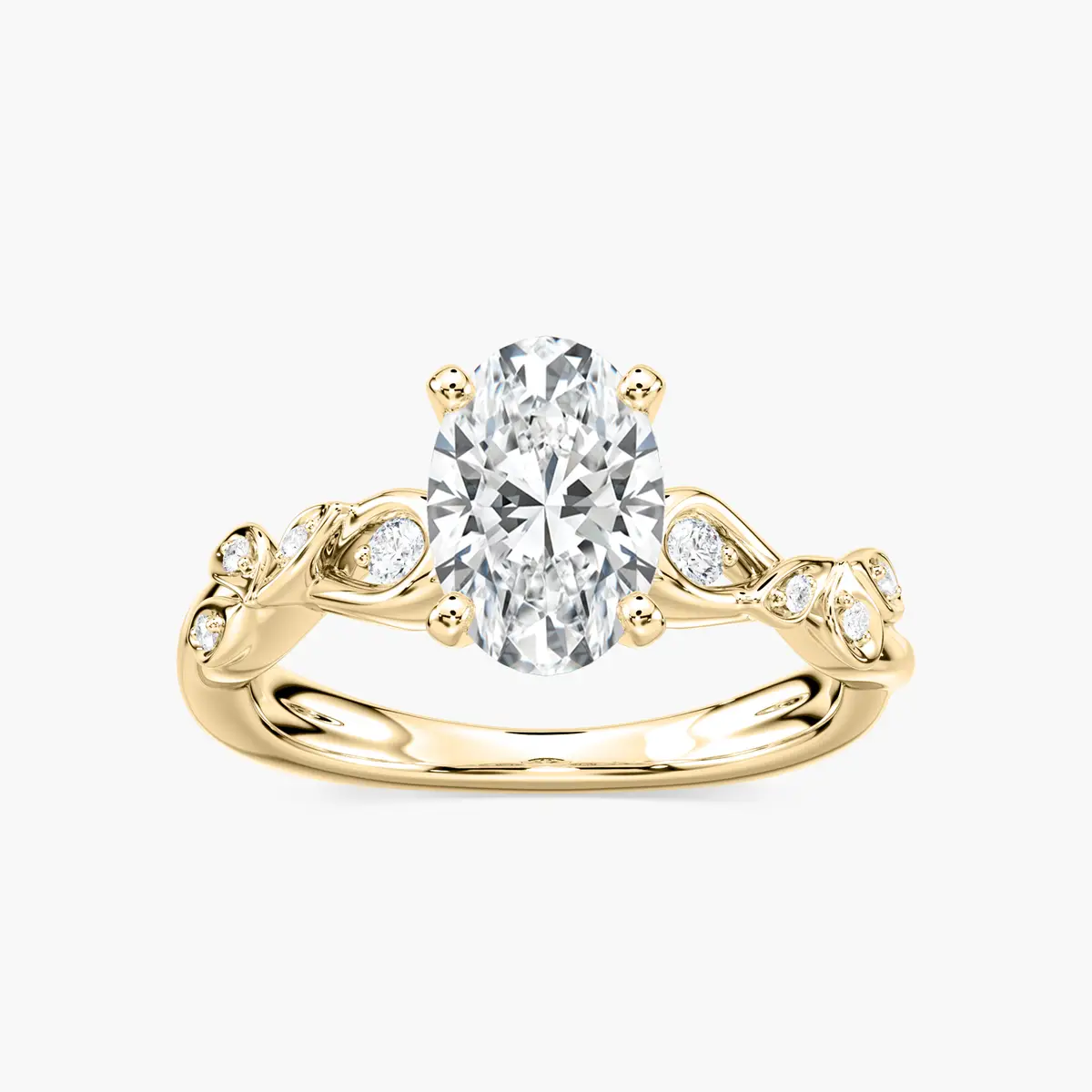 Oval Shape 2 Carat Diamond Twisted Ring For Engagement