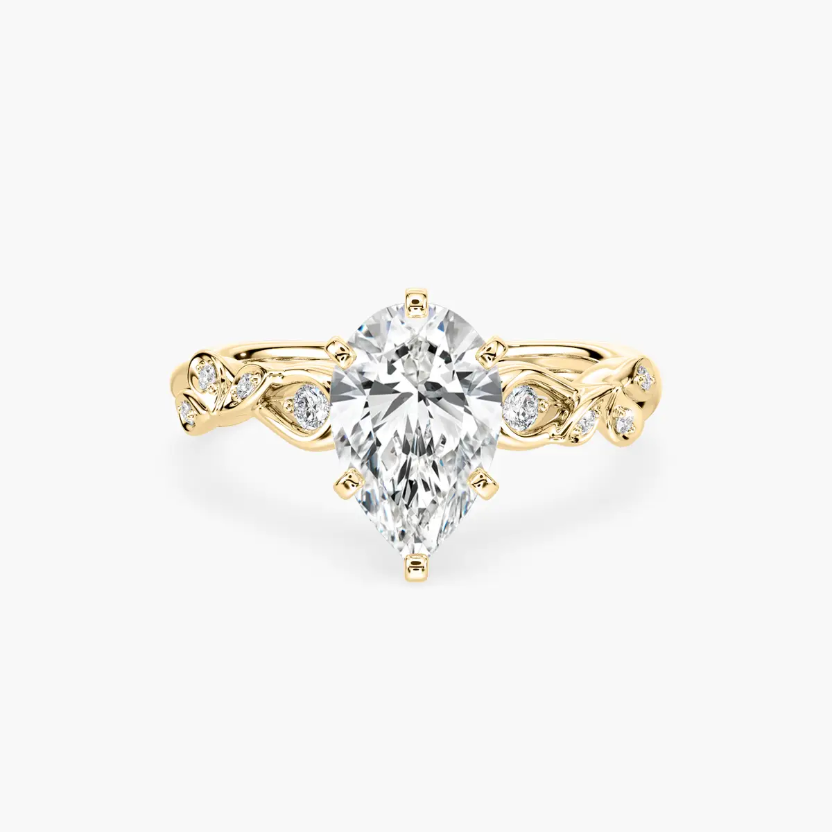 2 Carat Pear Side Stone Eden Ring