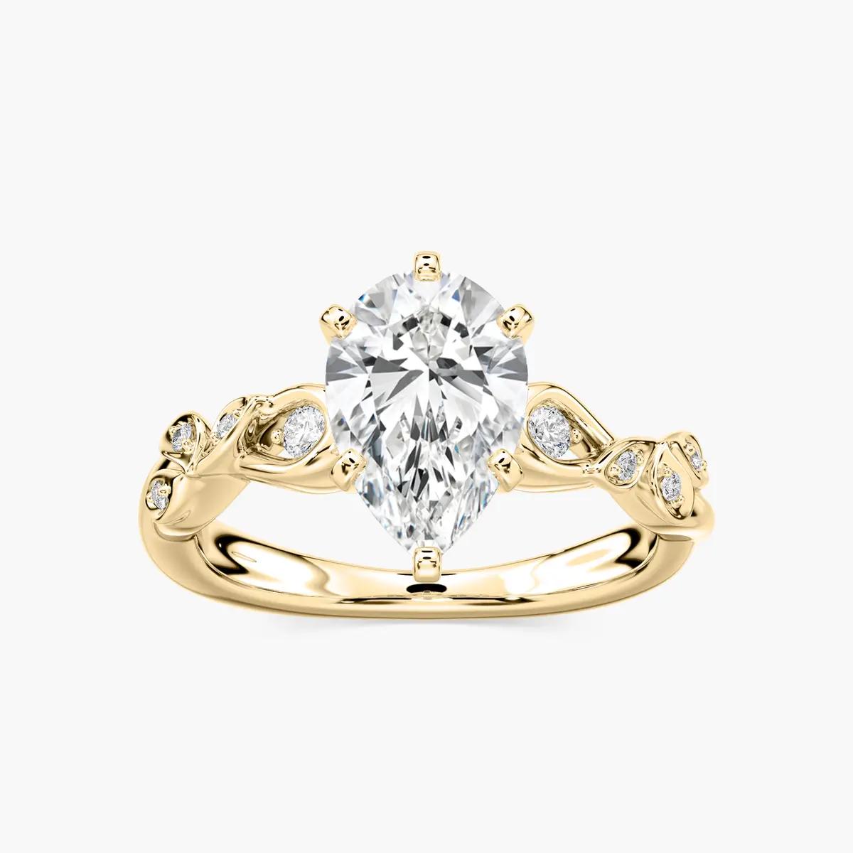 2 Carat Pear Side Stone Eden Ring