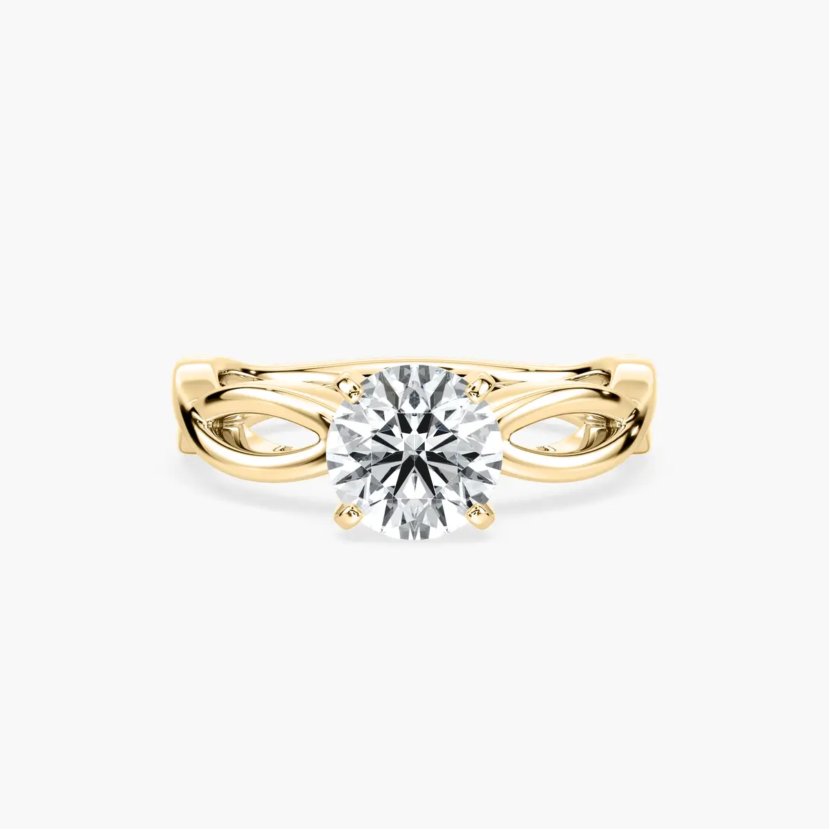 1.50 Carat Round Shape Diamond Criss Cross Ring