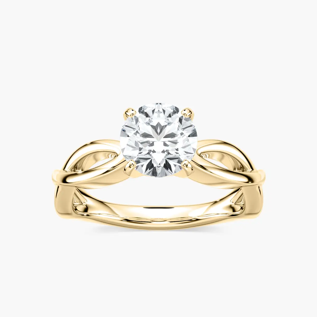 1.50 Carat Round Shape Diamond Criss Cross Ring