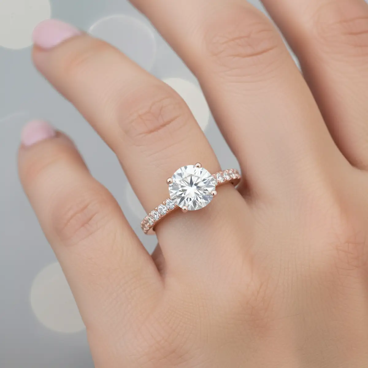 2 Carat Round Diamond Angel Ring