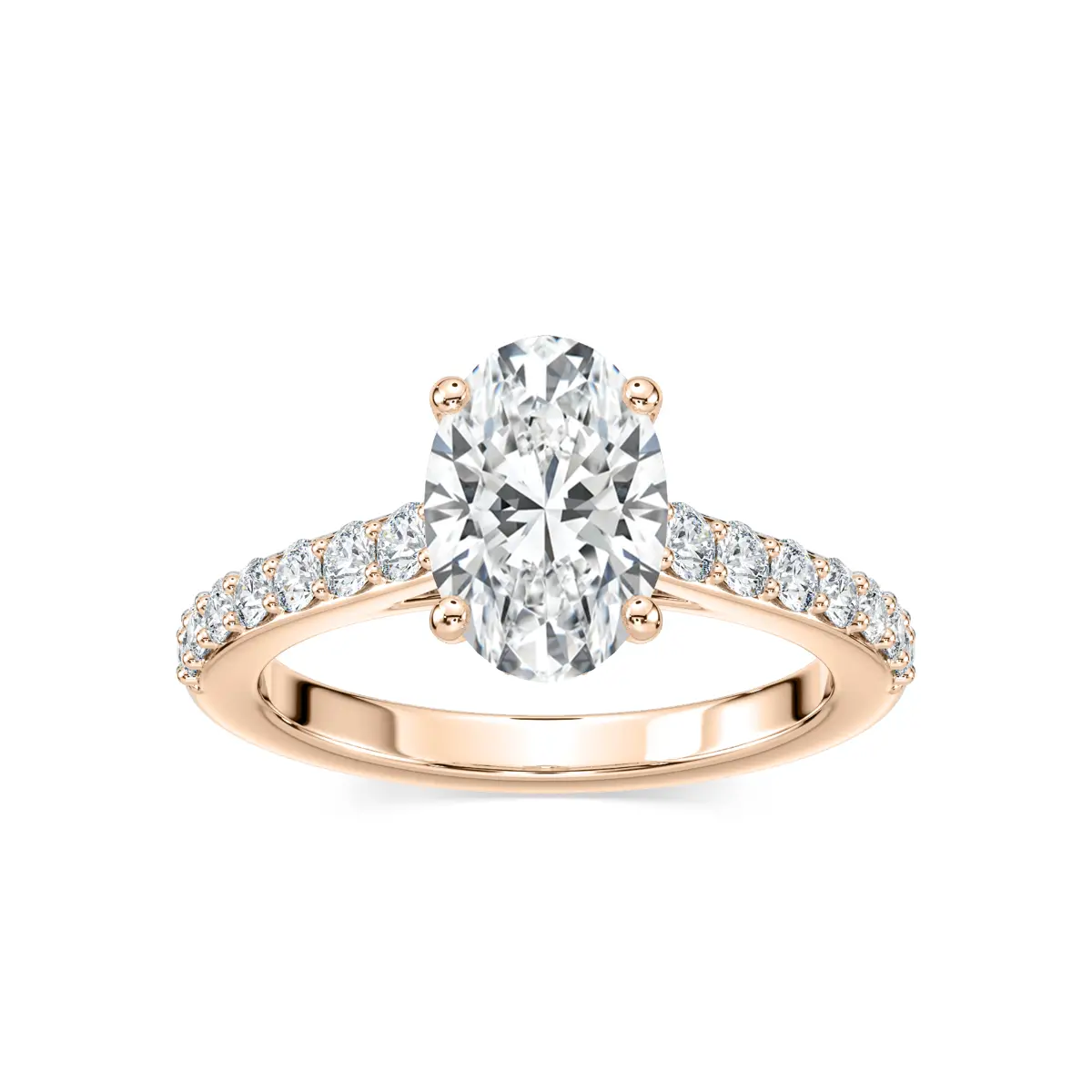 2 Carat Oval Diamond Angel Ring