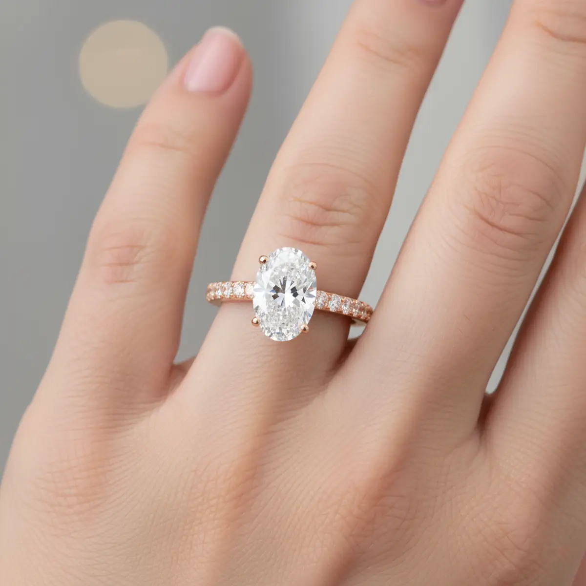 2 Carat Oval Diamond Angel Ring