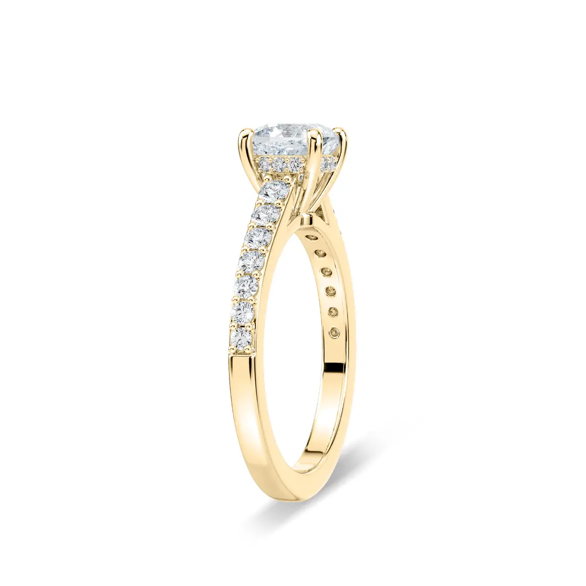 1 Carat Square Cushion Diamond Angel Ring