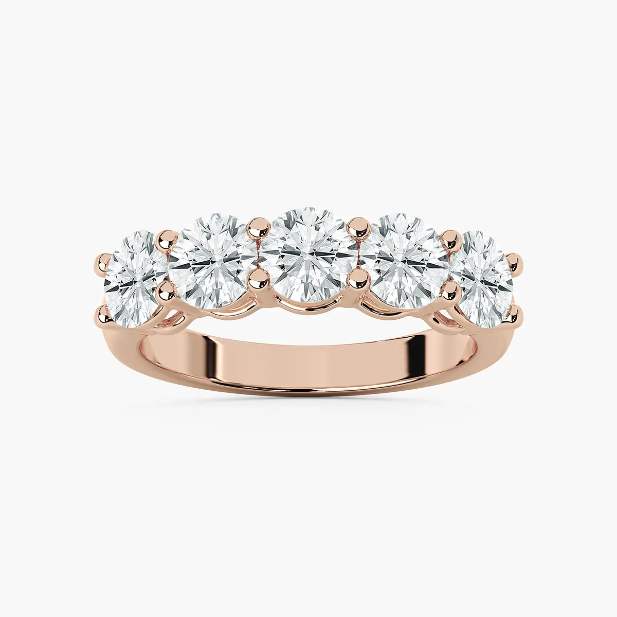 3.50 Carat Round Diamond Five Stone Engagement Ring