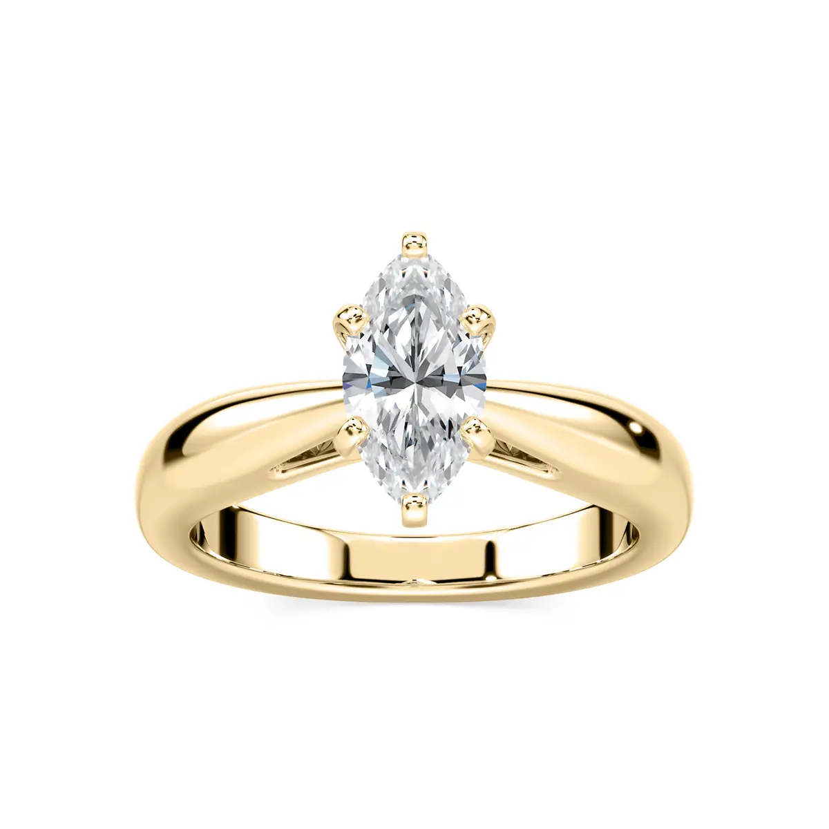 1 Carat Marquise Shaped Lab Diamond Ring