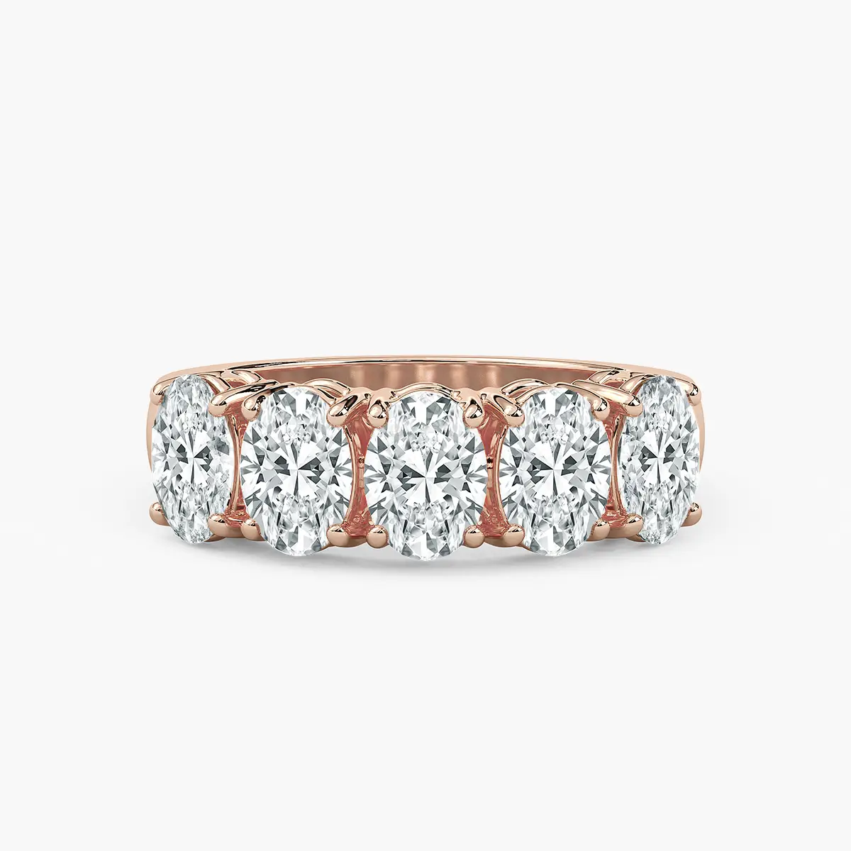 3.50 Carat Oval Diamond Five Stone Band