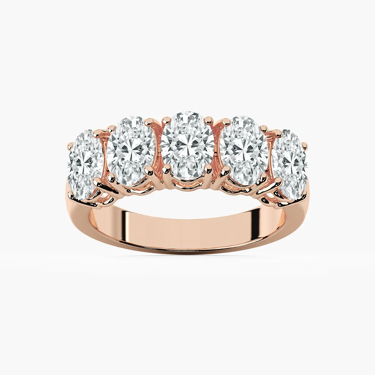 3.50 Carat Oval Diamond Five Stone Band