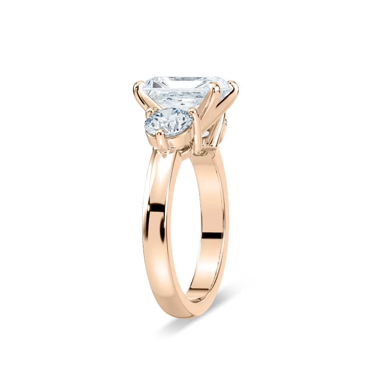 2 Carat Radiant Diamond Caramelo Three Stone Ring