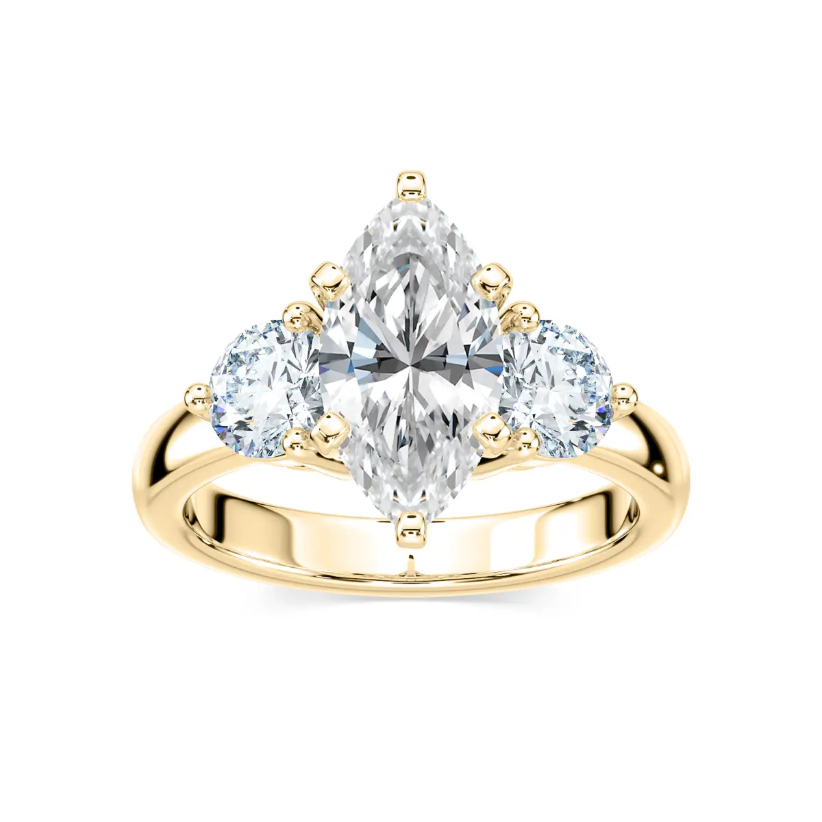 2 Carat Marquise Caramelo Three Stone Ring