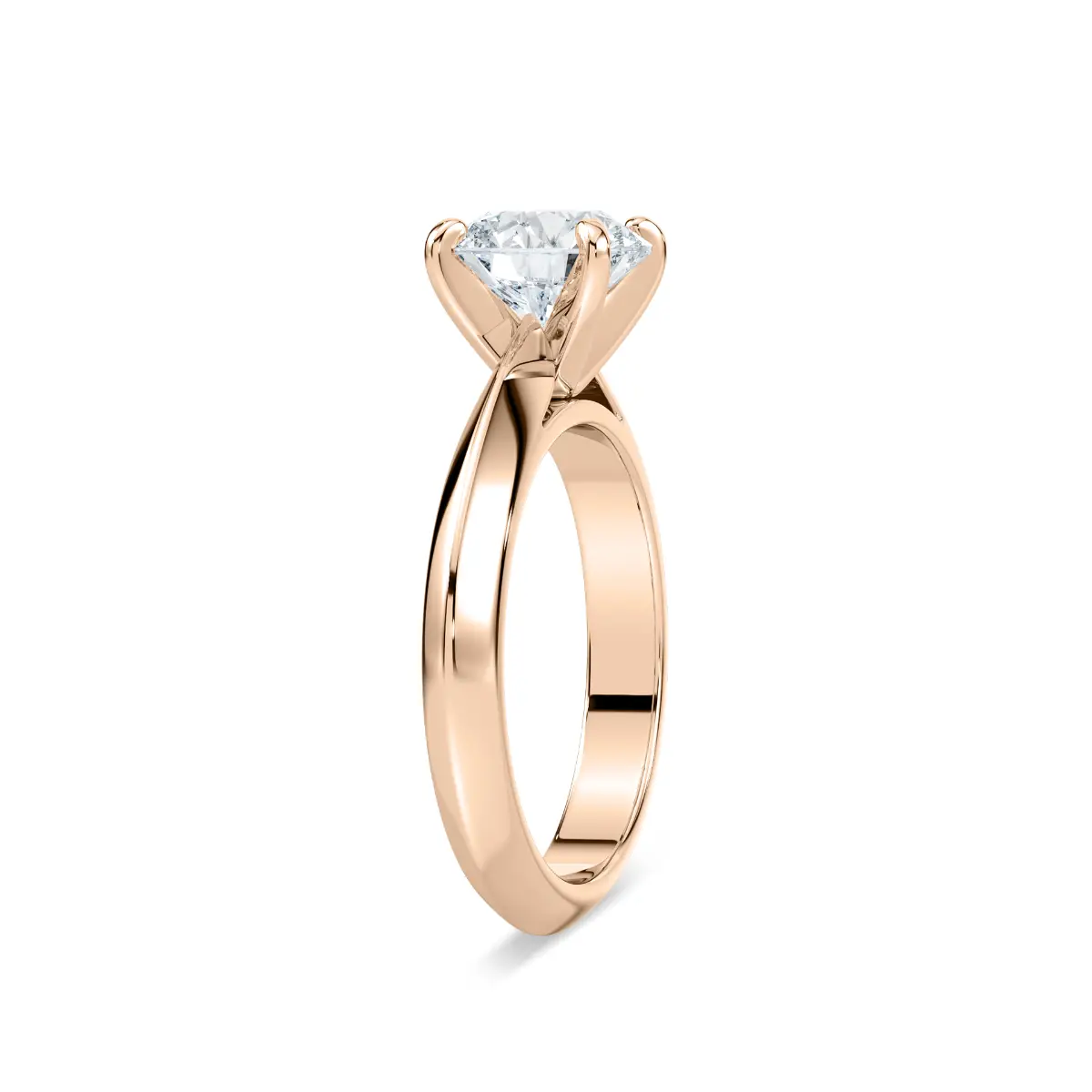 Round Lab Grown Diamond Knife Edge Solitaire Ring
