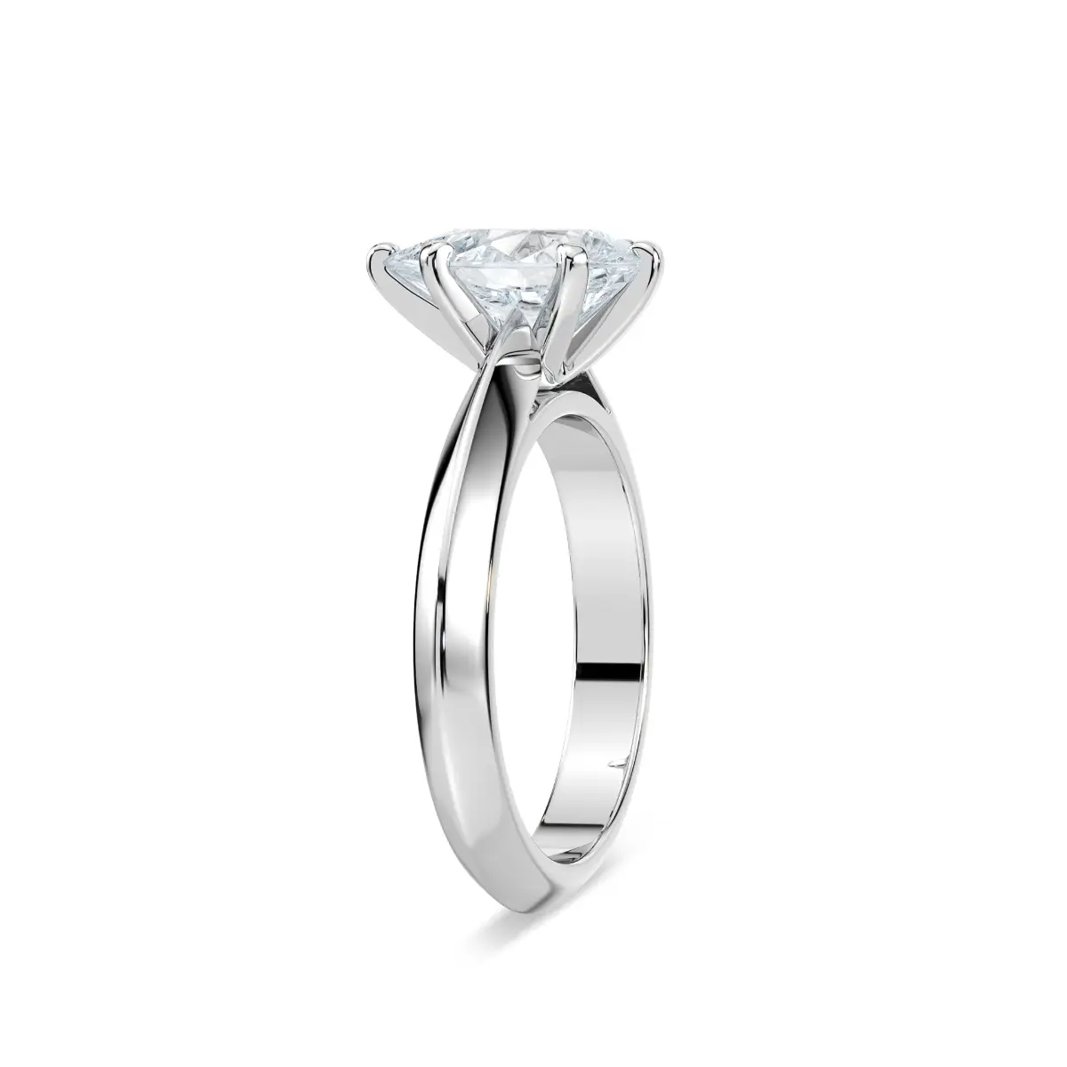White Gold Pear Cut Diamond Solitaire Ring for Ladies