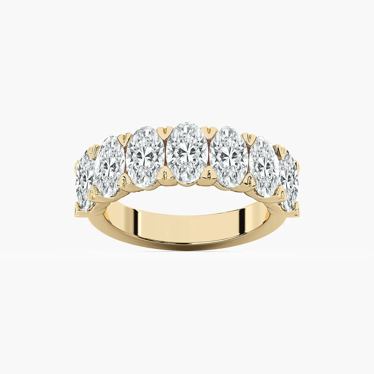 Seven Stone Band With 5 Carat Oval Shape Diamond  