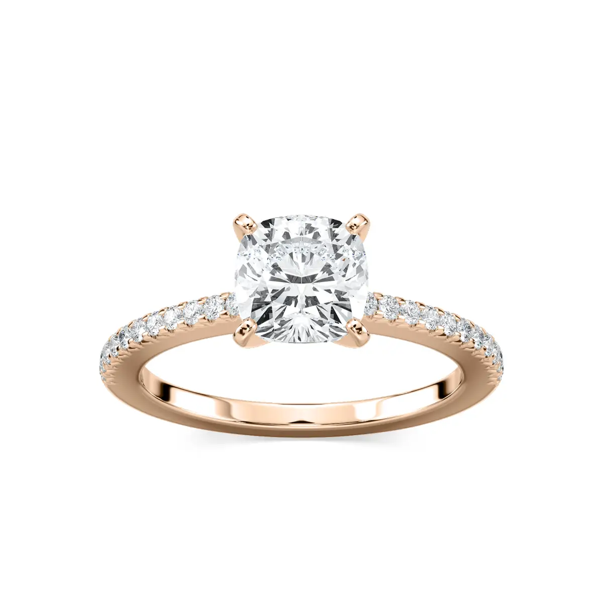 1.50 Carat Square Cushion Diamond Hope Accented Ring