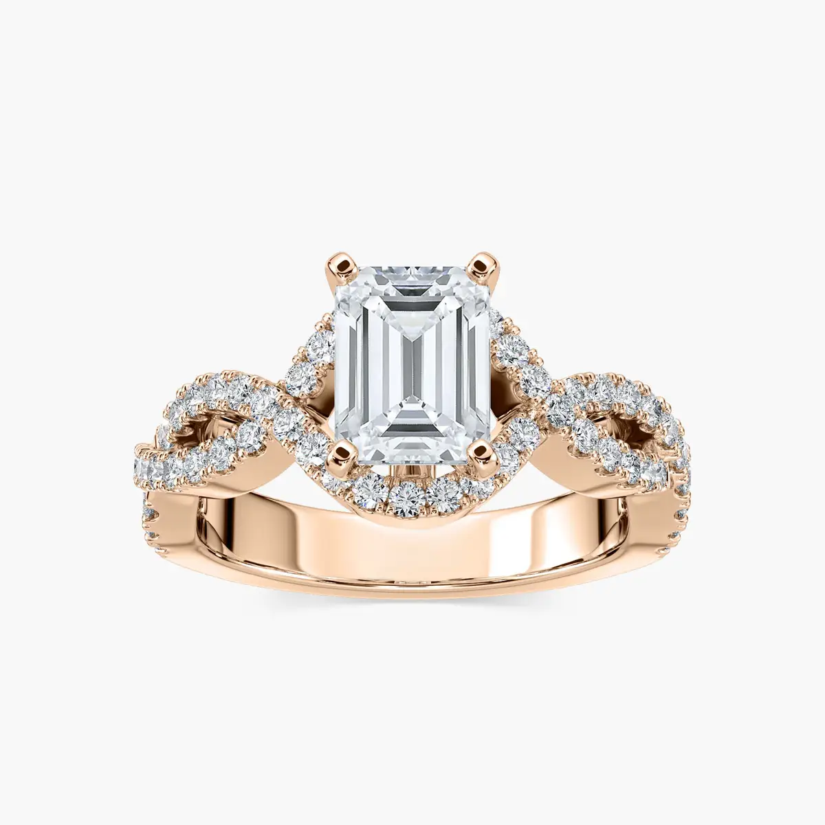 1.50 Carat Emerald Side Stone Infinity Ring