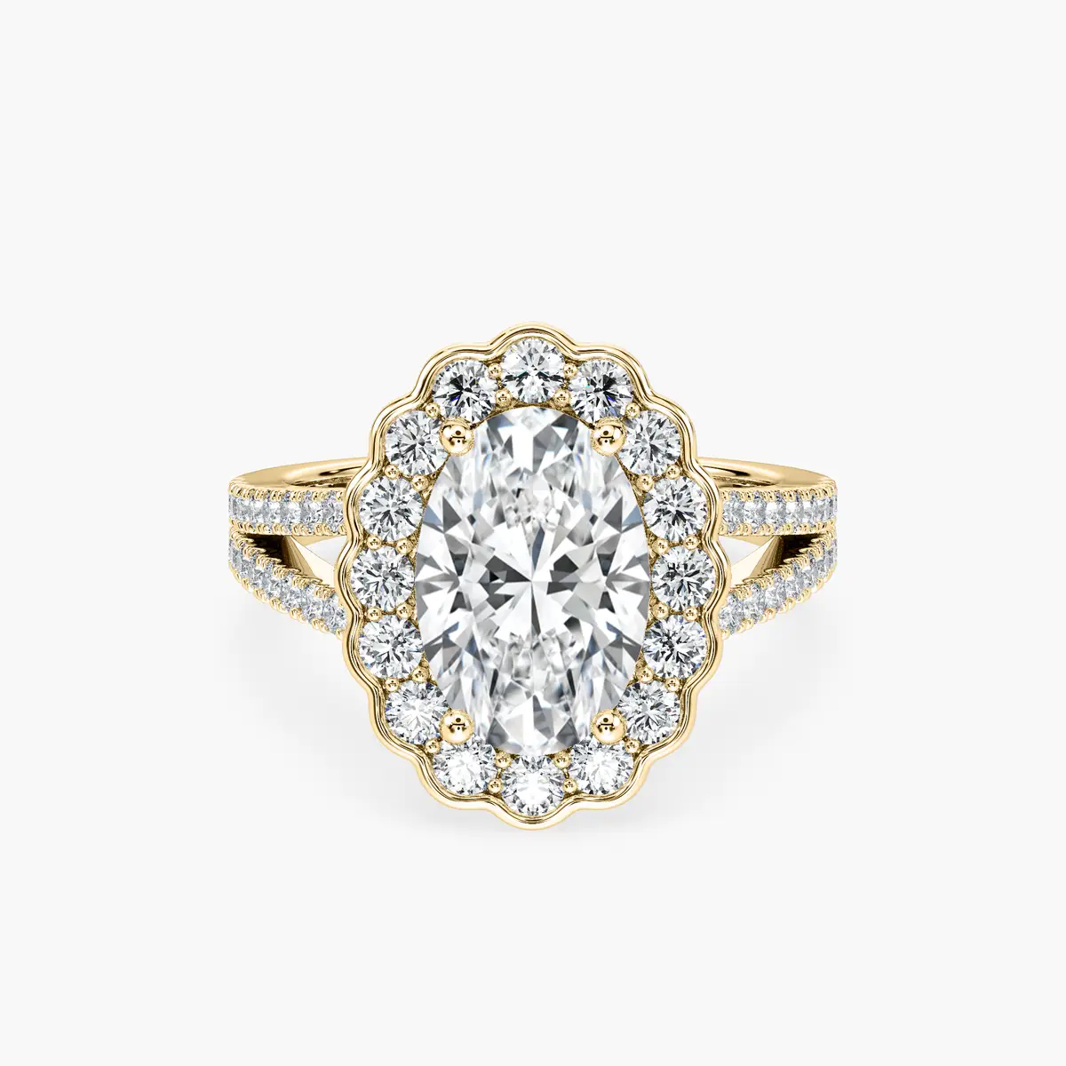 3 Carat Oval Side Stone Magnolia Antique Ring