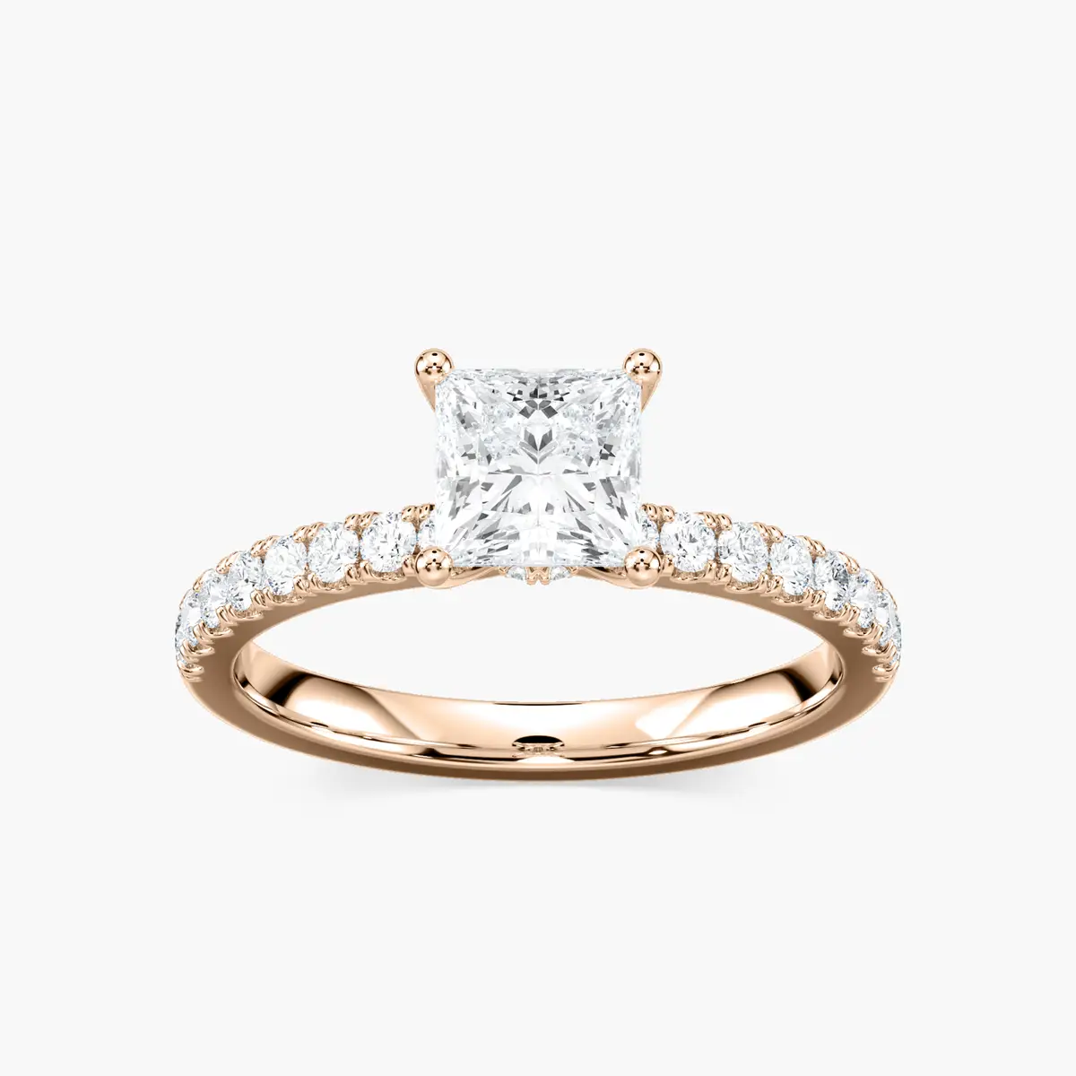 1 Carat Princess Side Stone Manhattan Ring