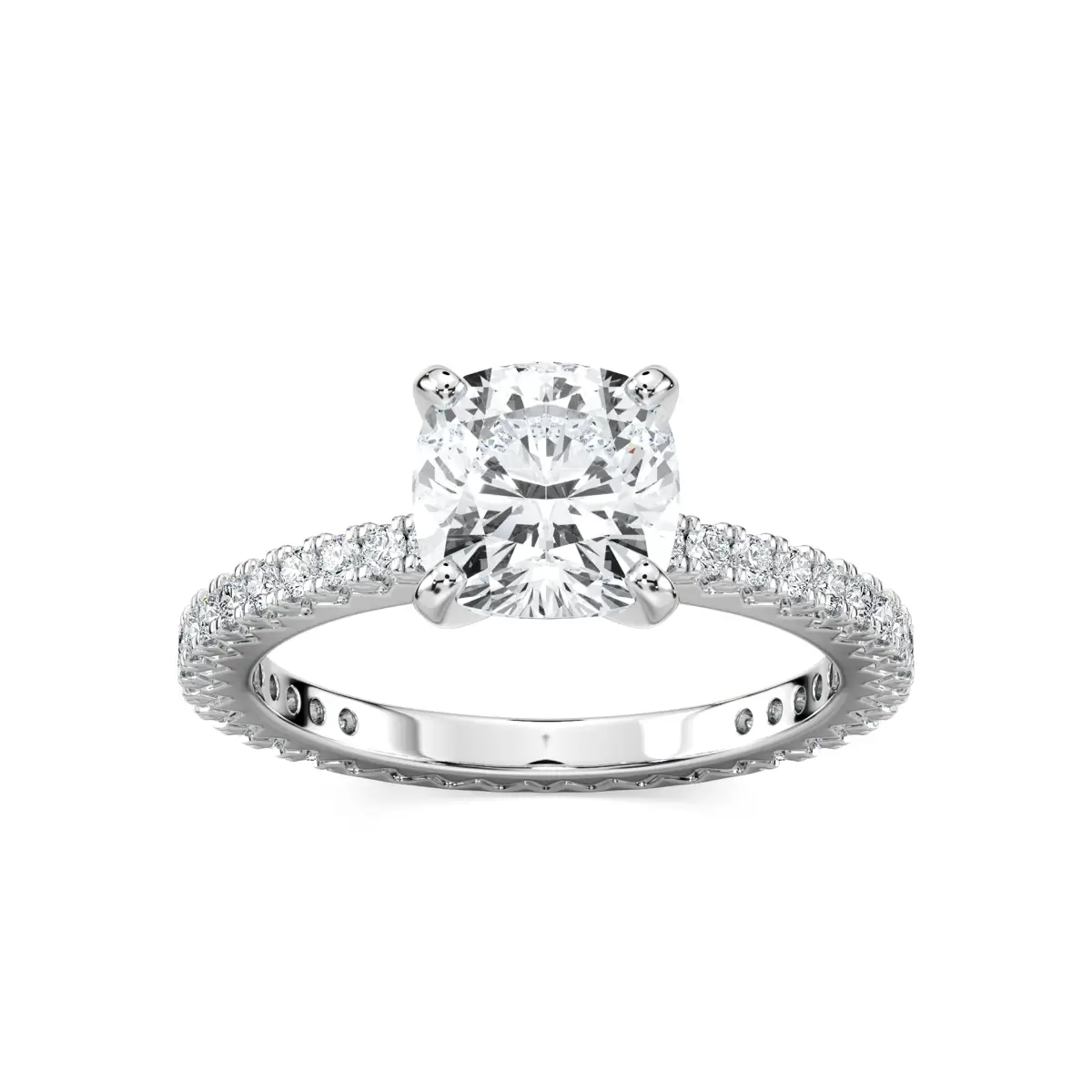 2 Carat Cushion Diamond Marilyn Accented Ring