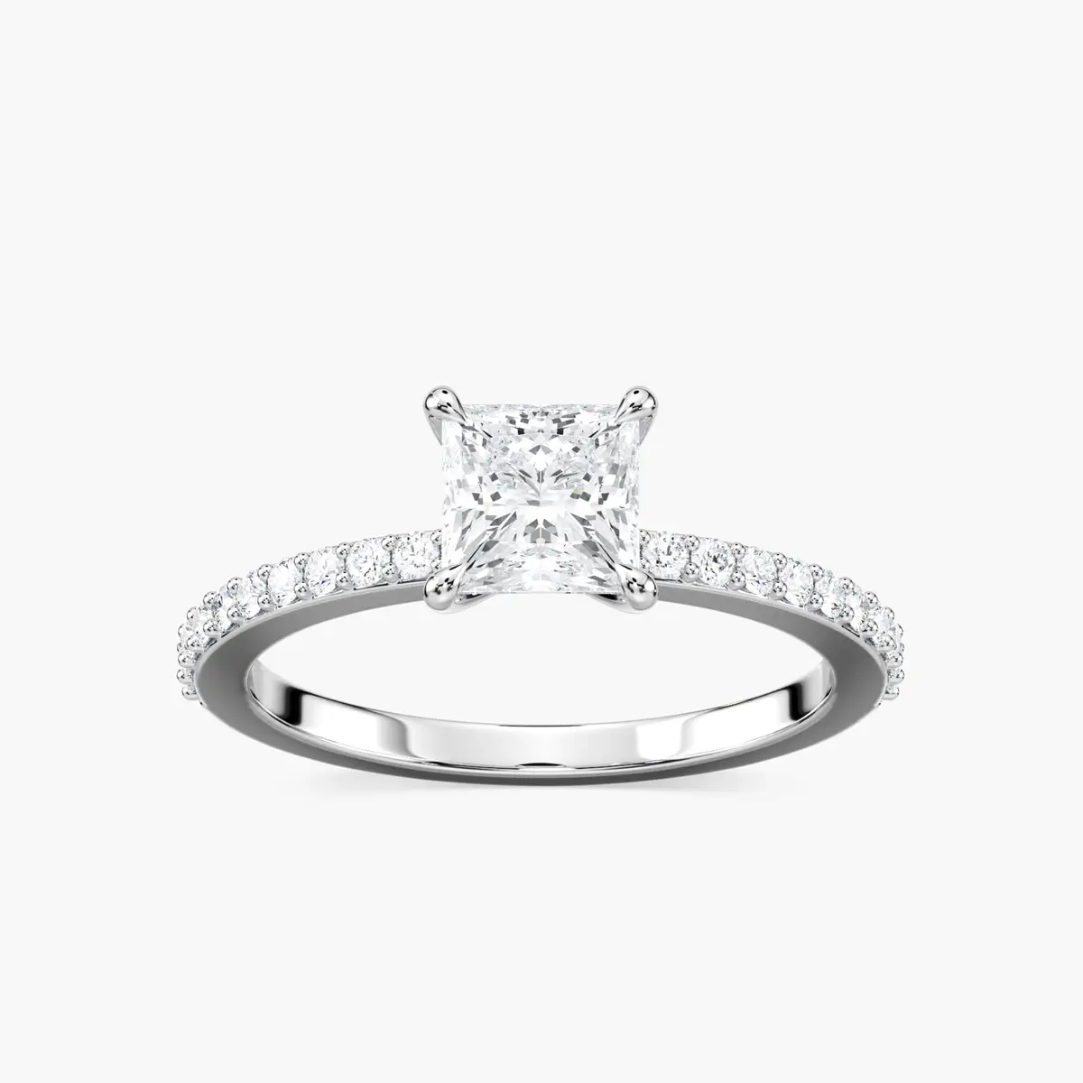1 Carat Princess Side Stone Olivia Ring
