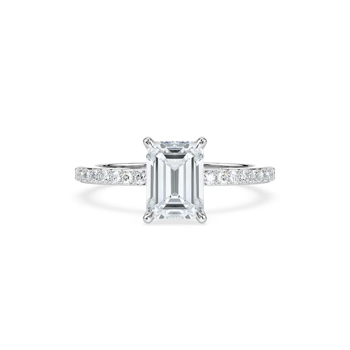 1.50 Carat Emerald Diamond Olivia Accented Ring