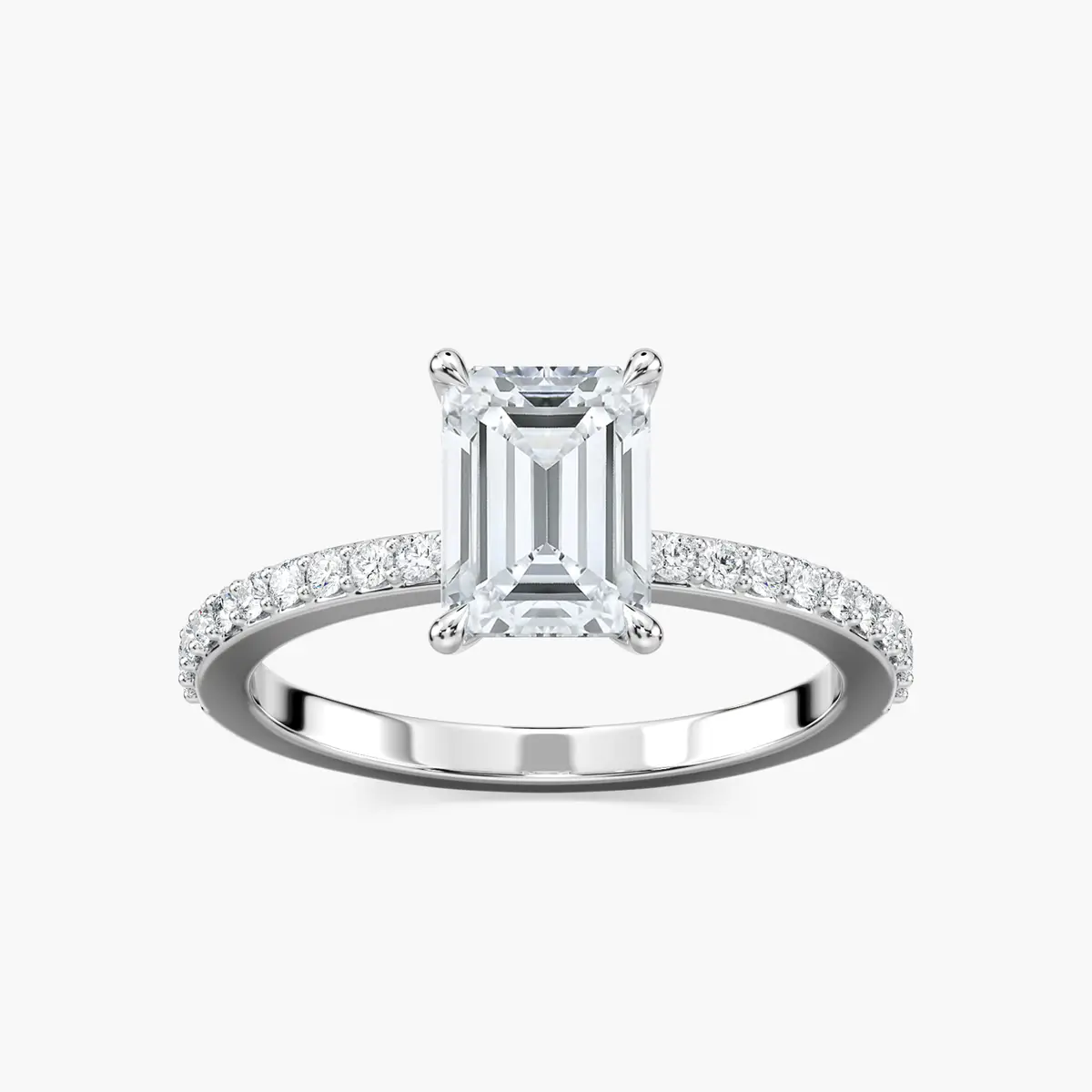 1.50 Carat Emerald Diamond Olivia Accented Ring