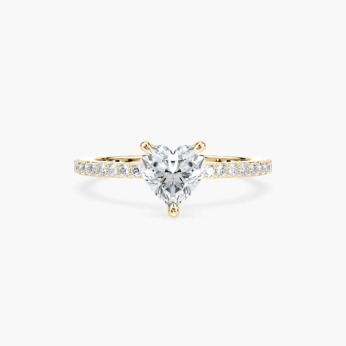1 Carat Heart Shape Diamond Solitaire Accent Ring