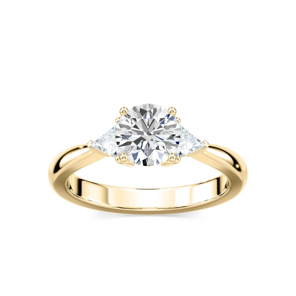 1 Carat Round Diamond Selma Three Stone Ring