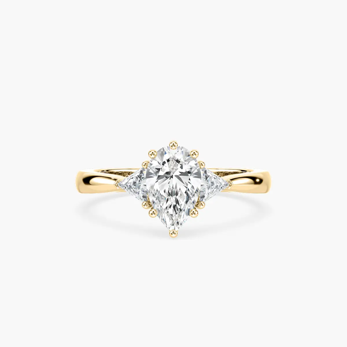 1 Carat Pear Selma Three Stone Ring