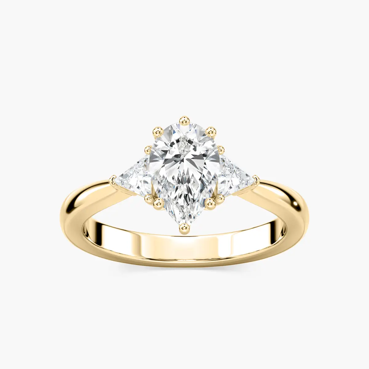 1 Carat Pear Selma Three Stone Ring