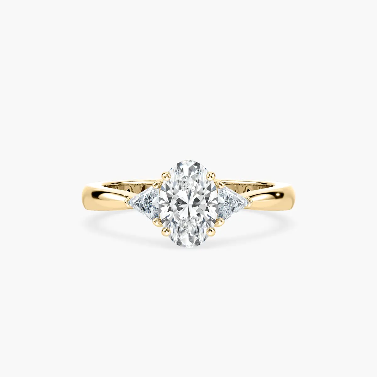 1 Carat Oval  Selma Three Stone Ring