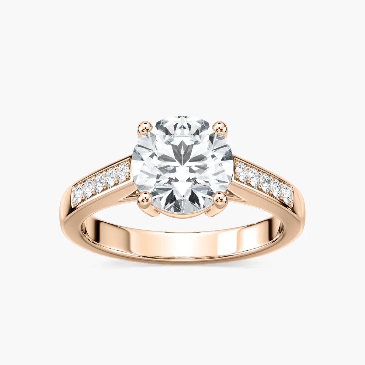 2 Carat Round Side Stone Tigerlilly Ring