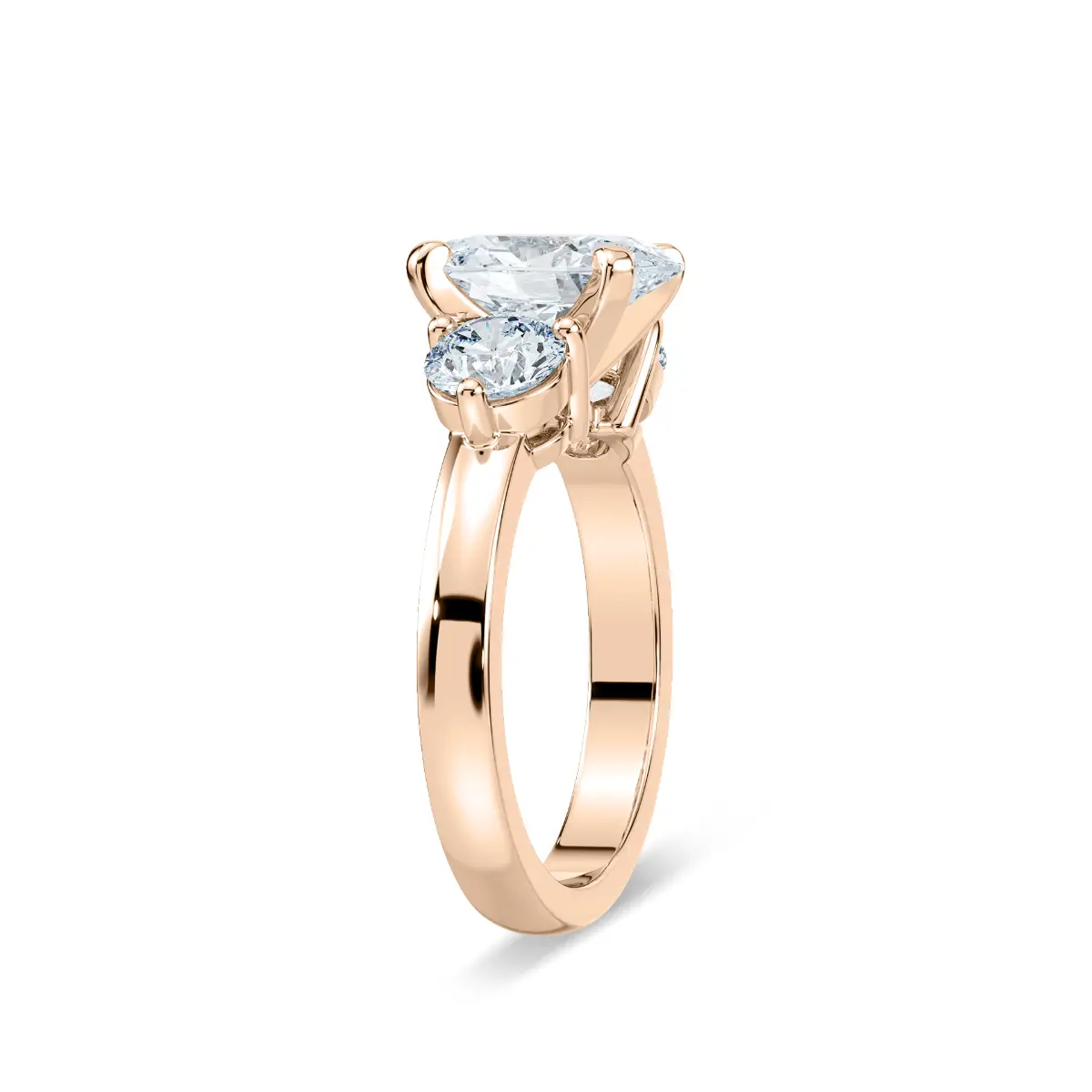 2 Carat Oval Diamond Caramelo Three Stone Ring