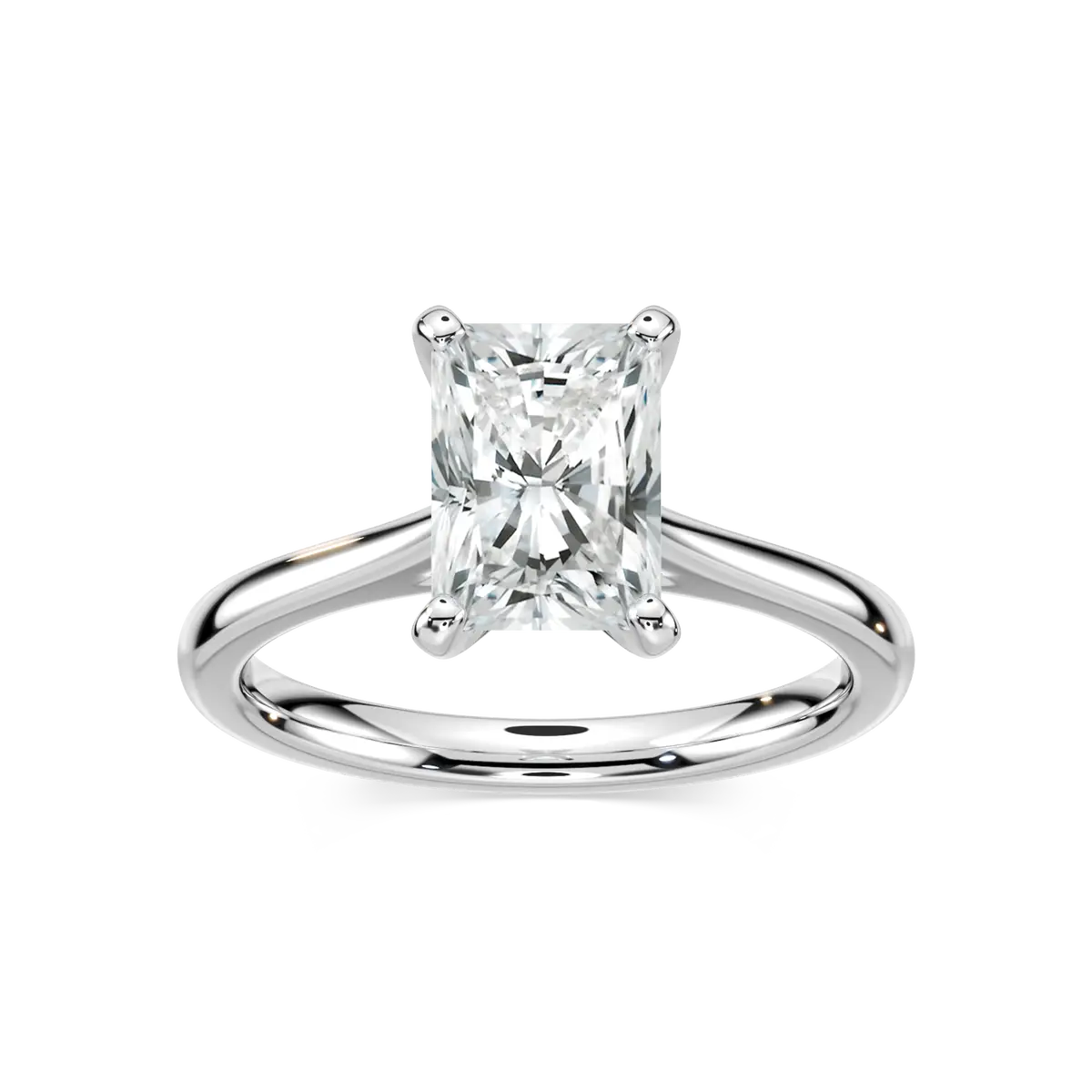 2 Carat Radiant Diamond Dior Solitaire Stackable Ring