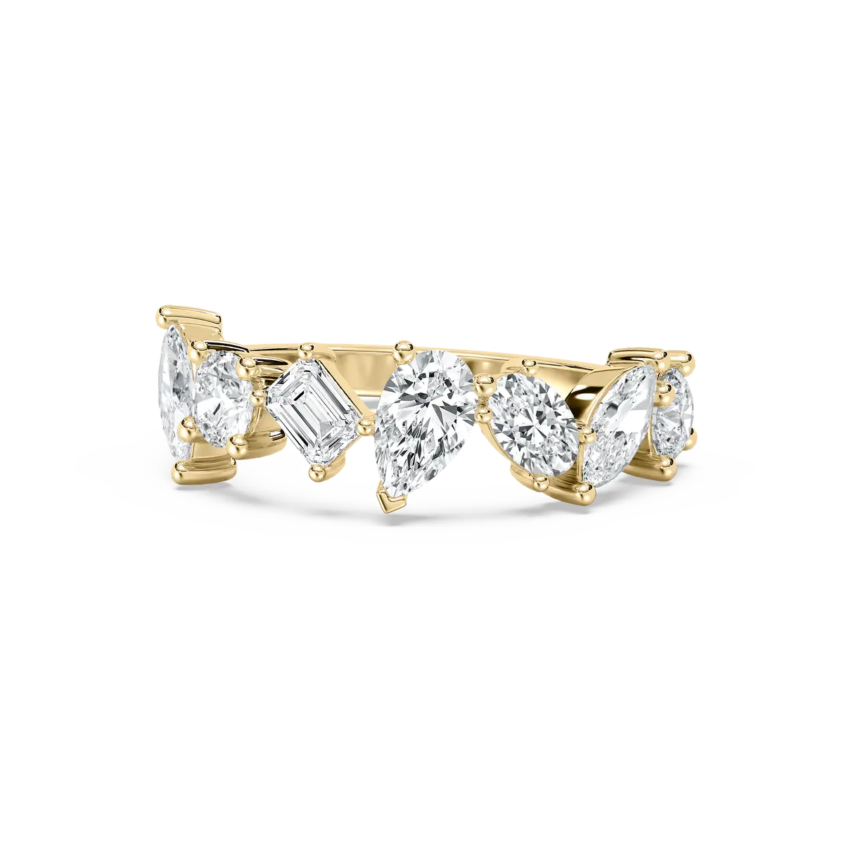 Multi Shape Diamond Luxury Half Eternity Band