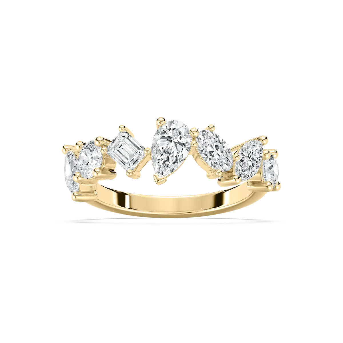 Multi Shape Diamond Luxury Half Eternity Band